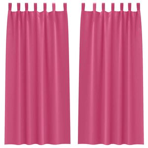 vidaXL Verdunkelungs-Vorh&auml;nge mit Ringen 2 stk. Helles Pink Polyester