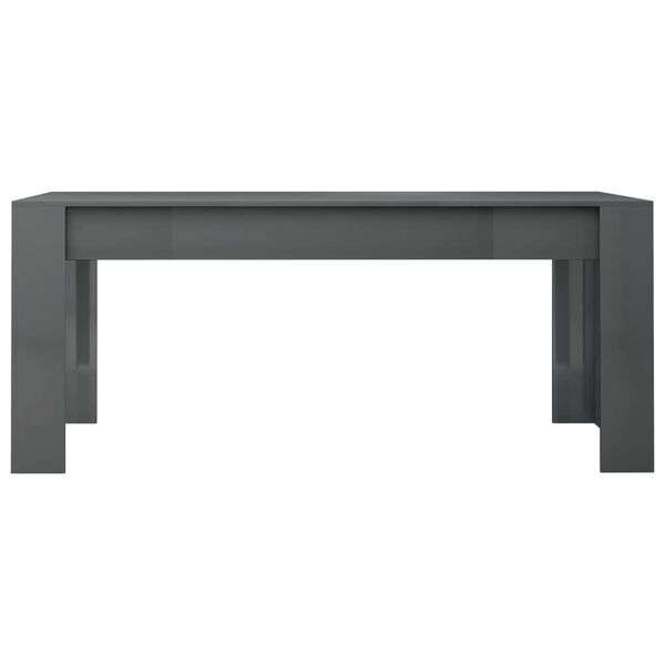 vidaXL Esstisch Hochglanz-Grau 180x90x76 cm Holzwerkstoff
