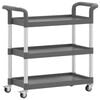 vidaXL Rollwagen mit 3 Etagen Grau 77x34x72 cm Aluminium