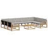 vidaXL Outdoor-Sofagarnitur mit Kissen 10 pcs Wei&szlig; und Hellgrau
