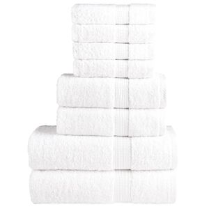 vidaXL 8 tlg. Premium-Handtuch-Set SOLUND Wei&szlig; 600 g/m&sup2;