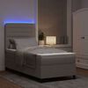 vidaXL Boxspringbett mit Matratze mit LED Taupe 90 x 190 cm Stoff