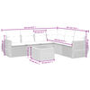 vidaXL 7-tlg. Garten-Sofagarnitur mit Kissen Grau Poly Rattan