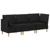 vidaXL Modular Sofa Set mit Stauraum 3 stk. Schwarz Stoff