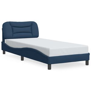 vidaXL Bettgestell ohne Matratze "Hvar" Blau 90x200 cm Stoff