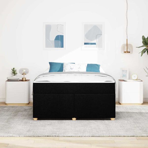 vidaXL Bettrahmen mit Matratze Schwarz 160 x 200 cm Stoff