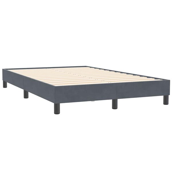 vidaXL Boxspringbett ohne Matratze Dunkelgrau 120x210 cm Samt