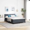 vidaXL LED Boxspringbett mit Matratze Dunkelgrau 140 x 190 cm Samt