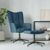 vidaXL Relaxsessel mit Hocker Blau Samt