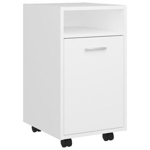 vidaXL Beistellschrank mit Rollen Wei&szlig; 33x38x60 cm Holzwerkstoff