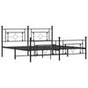 vidaXL Bettgestell mit Kopf- und Fu&szlig;teil Metall Schwarz 183x213 cm