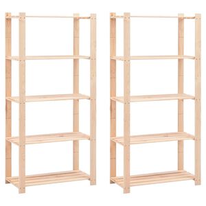 vidaXL Lagerregale 5 B&ouml;den 2 Stk. 80&times;38&times;170cm Kiefer Massivholz 250kg