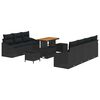 vidaXL Gartensofa-set 10 stk. Schwarz Poly-Rattan