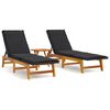 vidaXL 3-tlg. Garten-Lounge-Set Poly Rattan & Massivholz Akazie