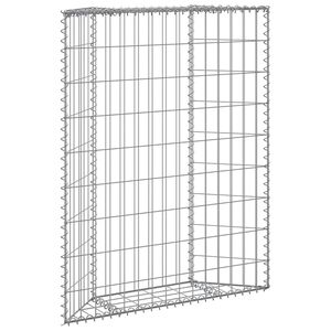 vidaXL Gabionen-Hochbeet Trapezform Verzinkter Stahl 80x20x100 cm