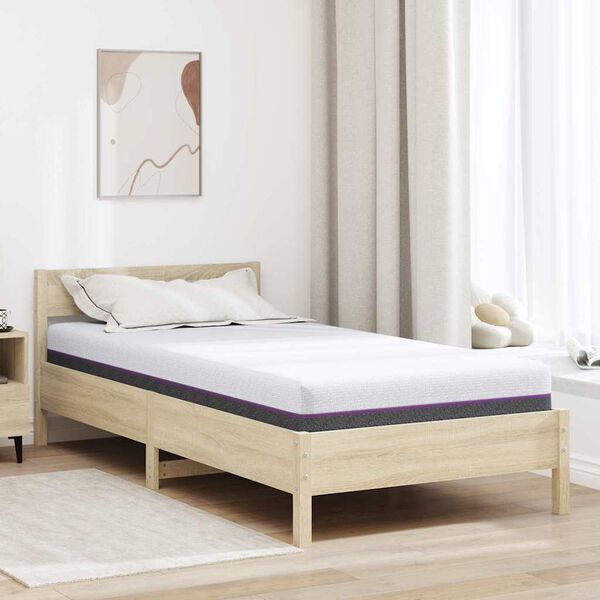 vidaXL Matratze Wei&szlig; und Grau 100 x 200 cm Jacquard-Stoff