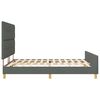 vidaXL Bettgestell mit Kopfteil Dunkelgrau 180 x 200 cm Stoff