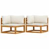 vidaXL Modulare Ecksofas 2 Stk. mit Auflagen Cremewei&szlig;