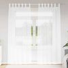 vidaXL Voile-Vorhang mit Vorh&auml;ngen 2 pcs Wei&szlig; 225 x 140 cm Polyester