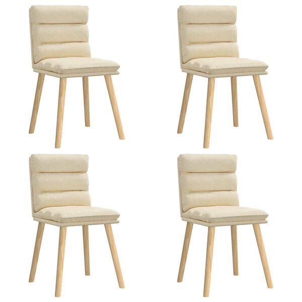 vidaXL Esszimmerst&uuml;hle 4 Stk. Creme Stoff