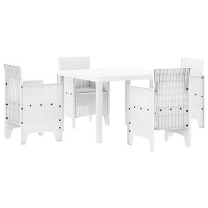 vidaXL Garten Essgruppe 5 pcs Wei&szlig; Polypropylen
