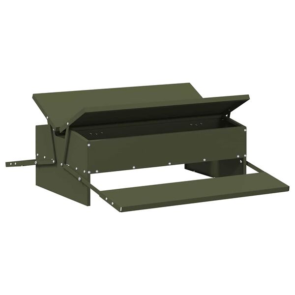 vidaXL H&uuml;hnertretfeeder Olive Gr&uuml;n 75 x 53 x 20,5 cm