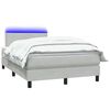 vidaXL Boxspringbett mit Matratze & LED Hellgrau 120x210 cm Samt