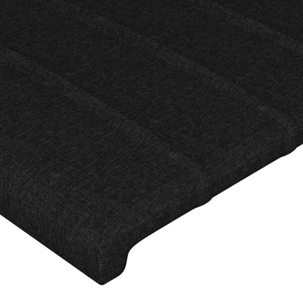 vidaXL Kopfteil Schwarz 100 x 5 x 118/128 cm Stoff