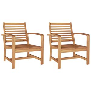 vidaXL Stuhl 2 pcs Braun 110 x 65 x 76.5 cm Massivholz Teak