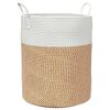vidaXL Aufbewahrungskorb Braun und Wei&szlig; &Oslash;38x46 cm Baumwolle
