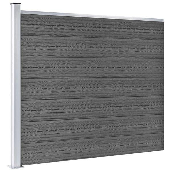 vidaXL Zaunelement Set WPC 699x146 cm Schwarz