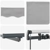 vidaXL Einziehbare Markise Hellgrau 350 x 250 cm Stoff