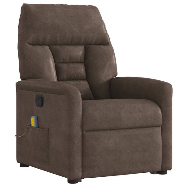 vidaXL Massagesessel mit Aufstehhilfe Braun Mikrofasergewebe