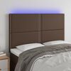 vidaXL LED Kopfteil Braun 144x5x118/128 cm Kunstleder