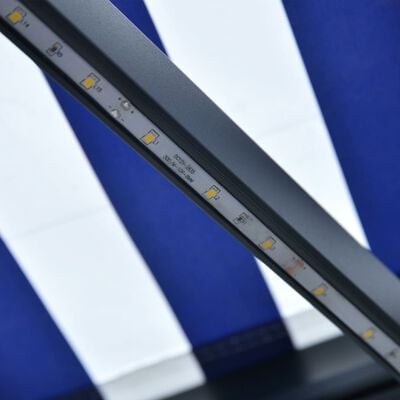 vidaXL Markise Manuell Einziehbar mit LED 400x300 cm Blau & Weiß