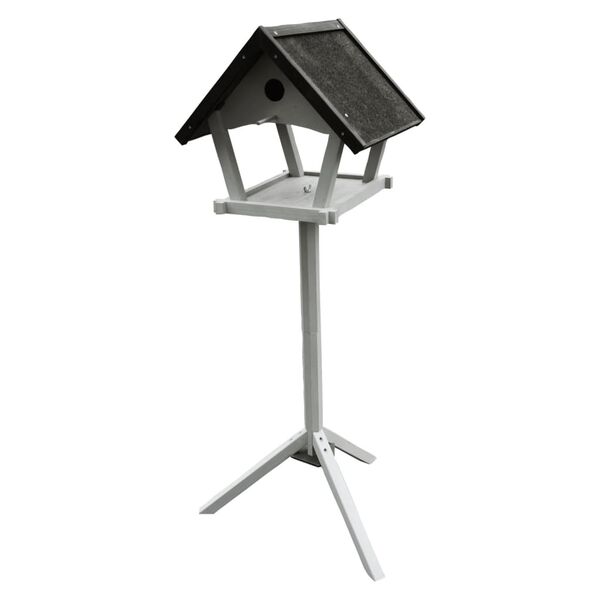 FLAMINGO Vogel-Futterhaus mit St&auml;nder Tjorn 48x44x138 cm Hellgrau