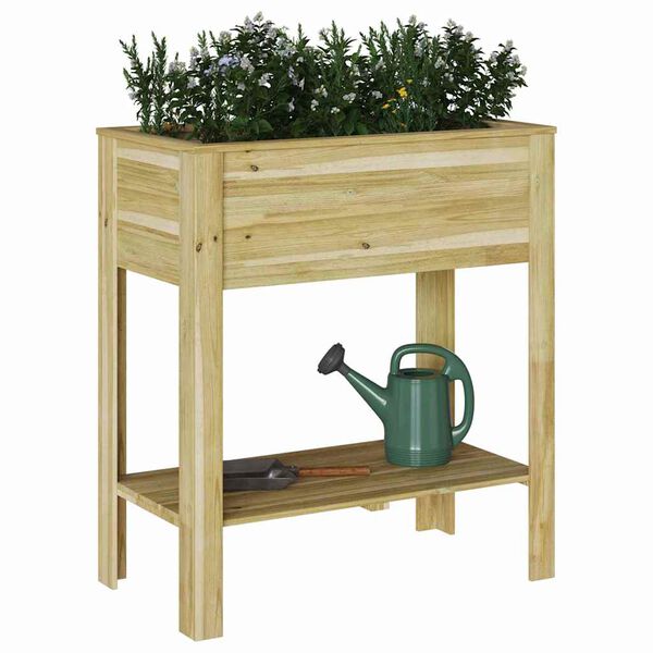 vidaXL Hoher Pflanzer mit Regal Braun 85,5 x 46,5 x 96 cm