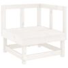 vidaXL Garten-Ecksofa Wei&szlig; Massivholz Kiefer