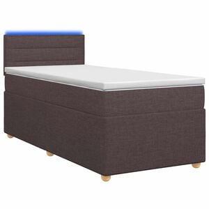 vidaXL Boxspringbett mit Matratze Dunkelbraun 90 x 190 cm Stoff
