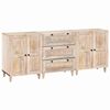 vidaXL Sideboard 3 pcs Wei&szlig; 60 x 33 x 75 cm massives Mangoholz