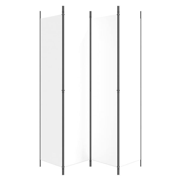 vidaXL 4-tlg. Paravent Wei&szlig; 200x220 cm Stoff