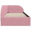 vidaXL Eckbettgestell Rosa 90 cm x 200 cm Polyester und Sperrholz