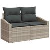 vidaXL Sofa Set mit Kissen mit Kissen 9 pcs Hellgrau Poly Rattan