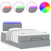 vidaXL Ottoman-Bett mit Matratze & LEDs Hellgrau 120x200 cm Stoff