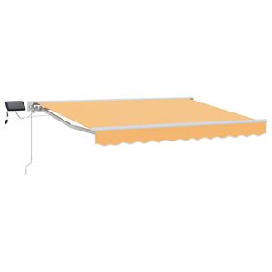 vidaXL Manueller Markisenrahmen mit LEDs Sand 4,5 &times; 3 m