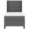 vidaXL Boxspringbett mit Matratze Dunkelgrau 90 x 190 cm Stoff