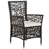 vidaXL 5-tlg. Garten-Essgruppe mit Kissen Poly Rattan Braun