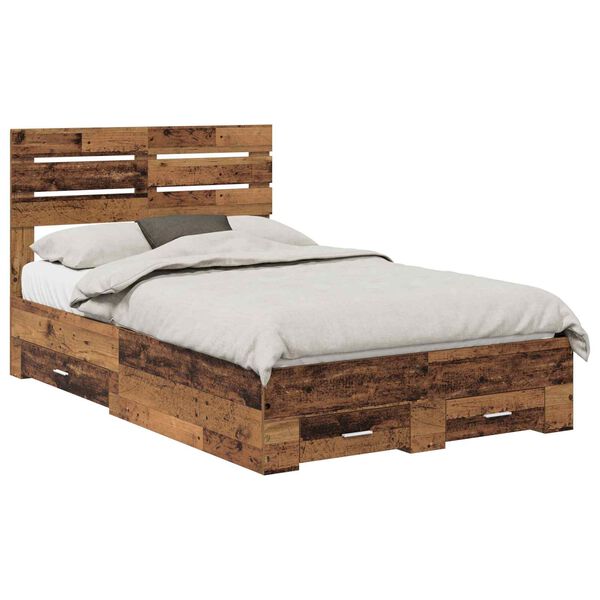 vidaXL Bettgestell mit Schubladen mit Kopfteil Holzwerkstoff