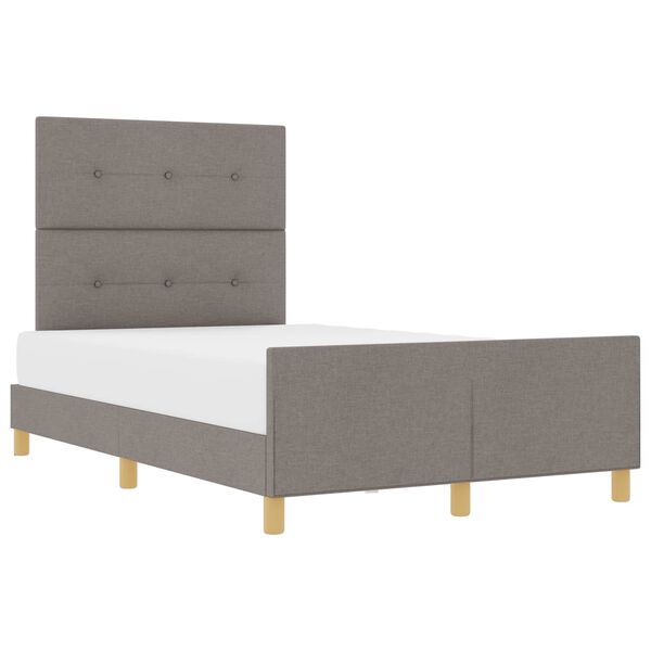 vidaXL Bettgestell mit Kopfteil Taupe 120 x 200 cm Stoff