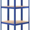 vidaXL Regale mit 5 B&ouml;den 2 Stk. Blau Stahl & Holzwerkstoff